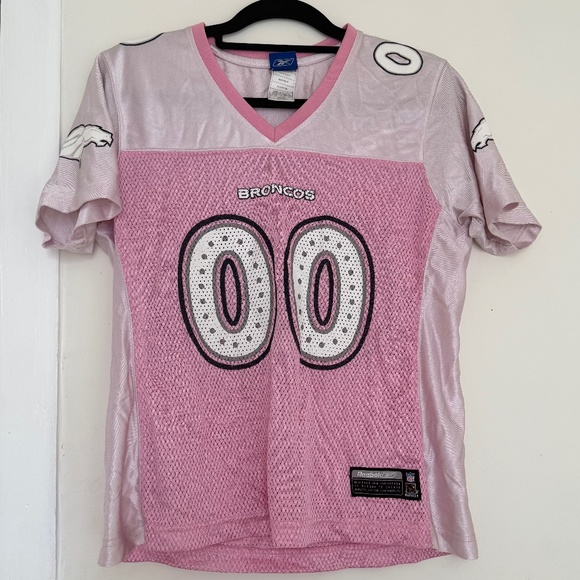 NFL Denver Broncos pink mesh v-neck jersey - Picture 1 of 9